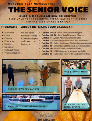 The Senior Voice Cover page Newsletter October 2024