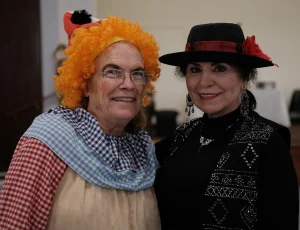 two people in Halloween costumes