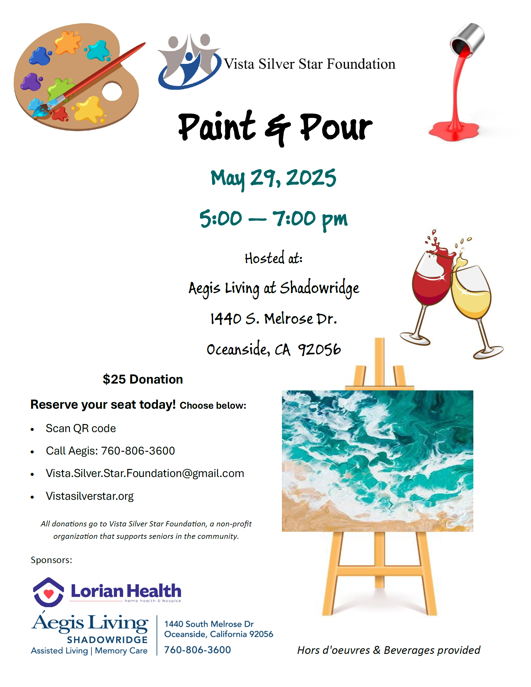 Paint and Pour Flyer for May 29, 2025