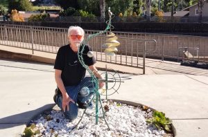 Sculpture at Senior Center with artist Charles  Bronson